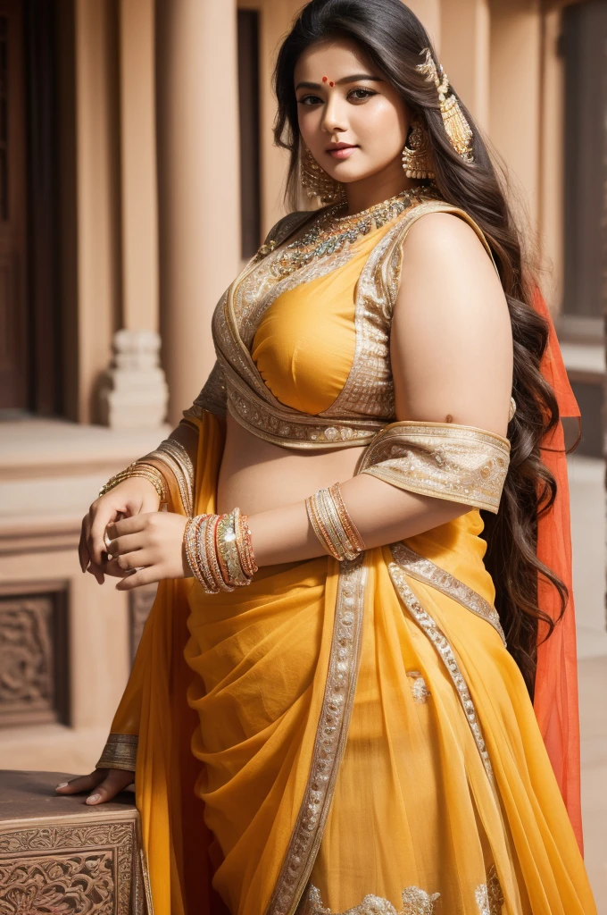 1 Heavenly beautiful and goddess beauty cute and sweet looking face Indian female in front of Baoshao Stone City, China, Heavenly beautiful Overweight, Heavenly beautiful Extremely fat, Heavenly beautiful and attractive Chubby figure , Heavenly beautiful looking and eye catching luxury style tight fitting Indian traditional sarees , reaching out, Heavenly beautiful Arabian woman, 16k, High resolution, masterpiece, highest quality, fine skin, outside view, Realistic Photograph, size 45 and waist size 32, close up face view