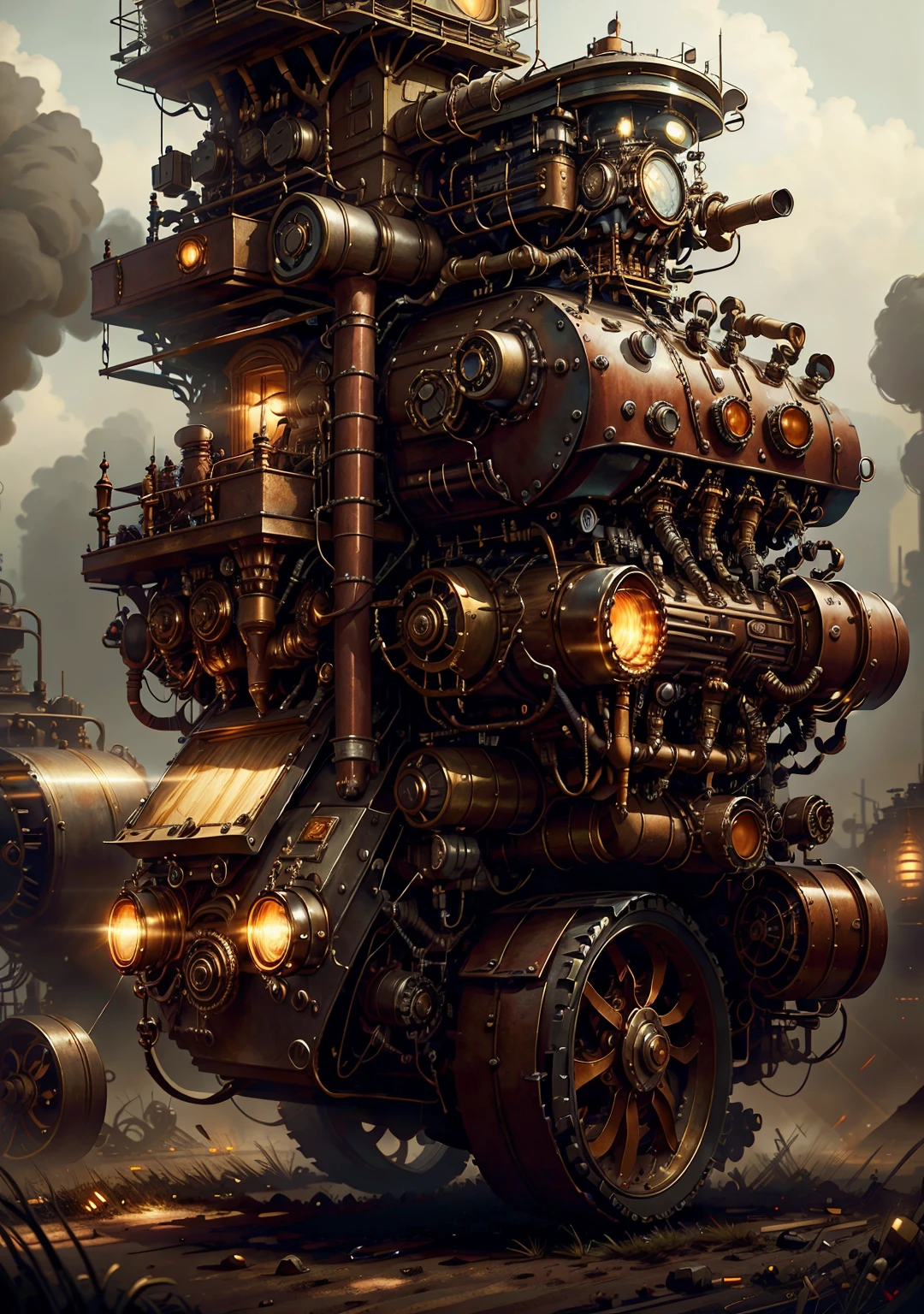 a beautiful steampunk woman, full body shot, in a mine extracting minerals with large steampunk machinery, steampunk, cinematic lighting, highly detailed, 8k, photorealistic, dramatic composition, intricate steampunk design, glowing machinery, rugged and industrial environment, warm color tones, dramatic shadows and highlights, mechanical gears and pipes, goggles, leather clothing, steampunk accessories
