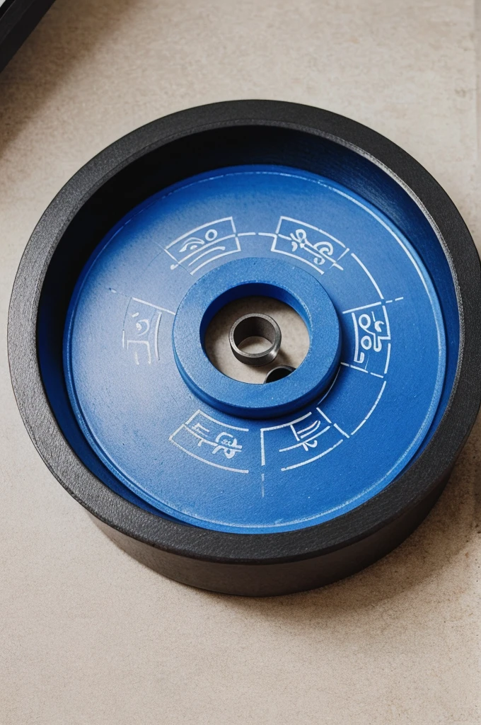 Imagine a round blue ink stamp with the following text in capital letters:
GURU NANAK SCALE WEIGHING SYSTEM
The text should be clear and well-defined, positioned around the circumference of the stamp in the center.