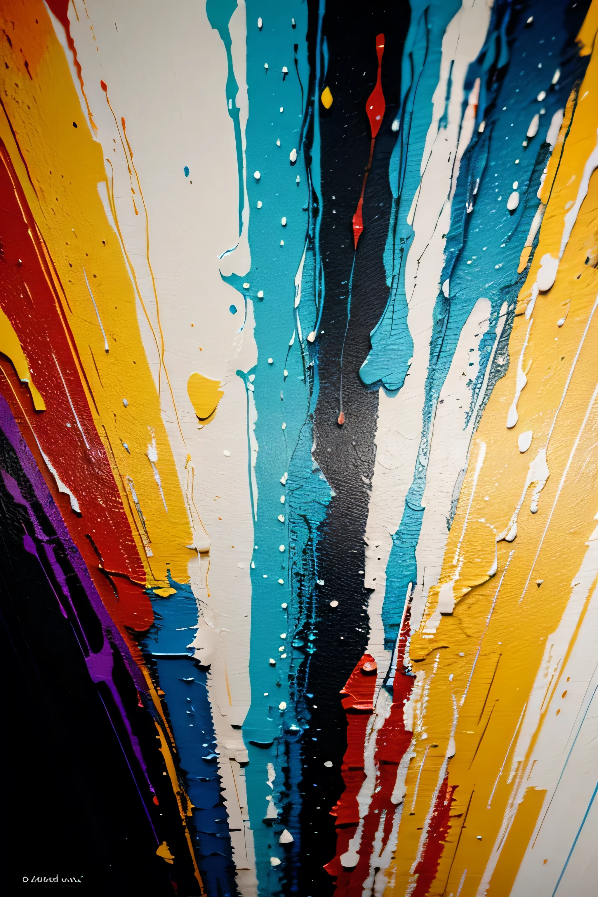 Abstract painting with bright colors