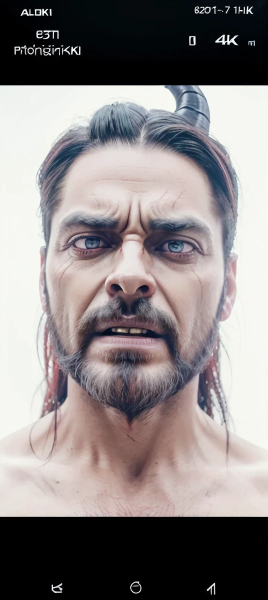 (((Pre-Raphaelite painting of a Celtic man with clenched teeth shows great anger, Red Face of Hate, frutos de sabugueiro)))