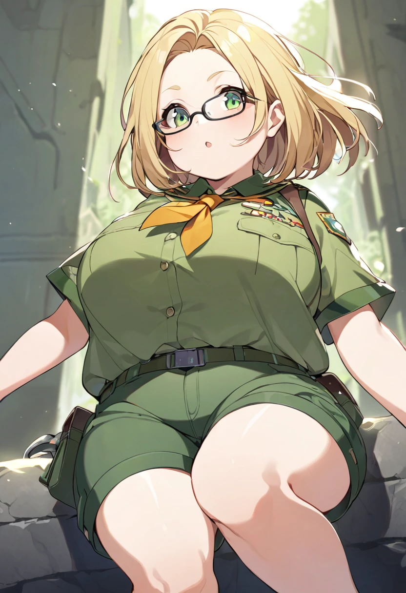 happy smile,furrowed brow,Open mouth{Shaded face},Renee,{{{pleats skirt}}},blond,twin-tail,covered navel, (bodystocking:1.2), asticassia school uniform, green jacket, shirt, school uniform, crop top
,Squat ,looking down at viewer,Squatting,((masutepiece,hight resolution)), masutepiece, Best Quality, , absurderes, Perfect Skin, Detailed skin texture, ultra-detailliert, 8K, Intricate details, beautifull detailed face,hight resolution, 1girl in ,Looking down,looking down at viewer,masutepiece, Best Quality, Insanely detailed, absurderes, Perfect Skin, Detailed skin texture, ultra-detailliert, 8K, Intricate details, beautifull detailed face,NSFW,NSFW,,low angle shot,Front view,locker room