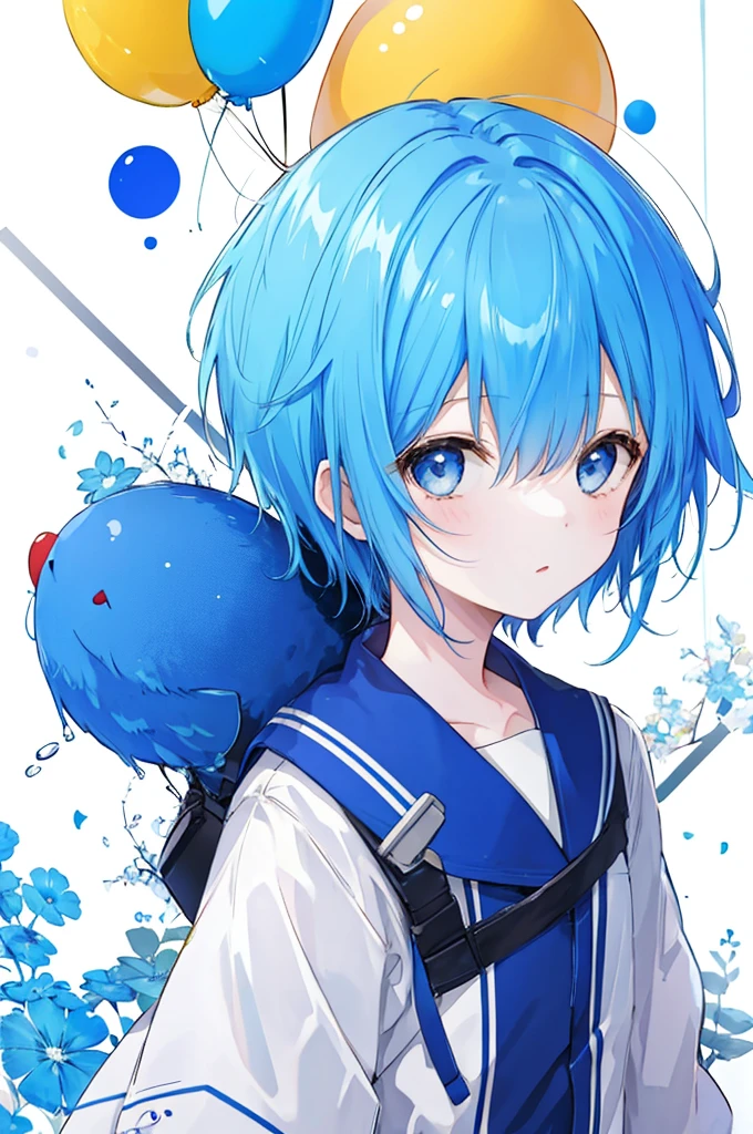Girl、Blue hair short、Will