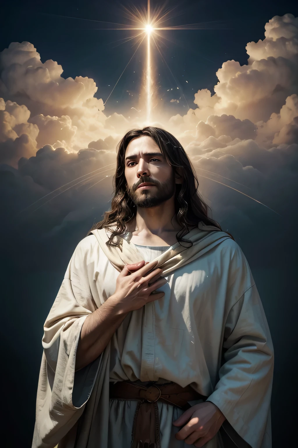 Jesus in the clouds power and glory