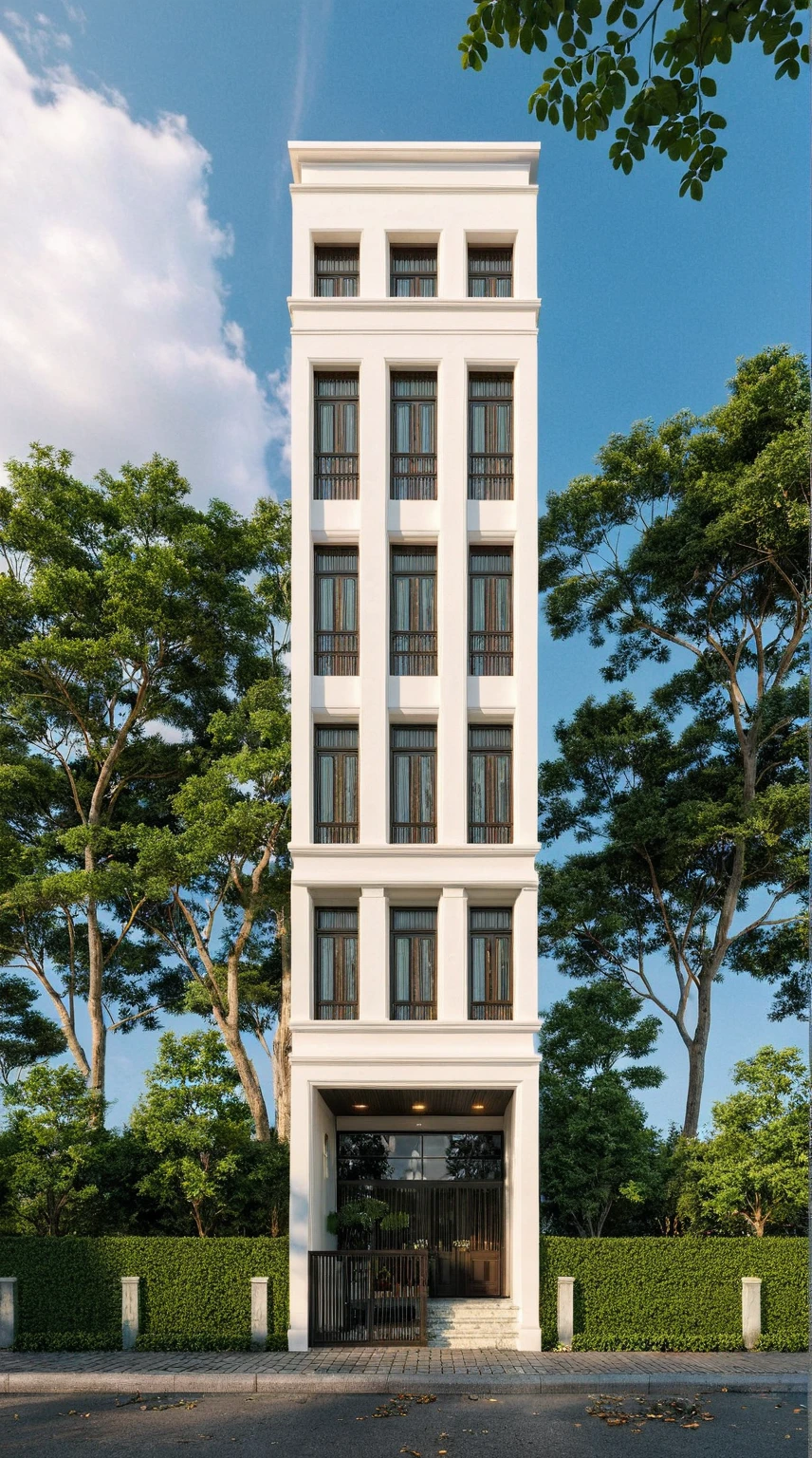Raw photo,Masterpiece, high quality, best quality, authentic, super detail,
exterior, outdoors, house style indochine on the street ,aiaigroup
road,pavement, grass, trees, sky, cloud, (day:1.1)