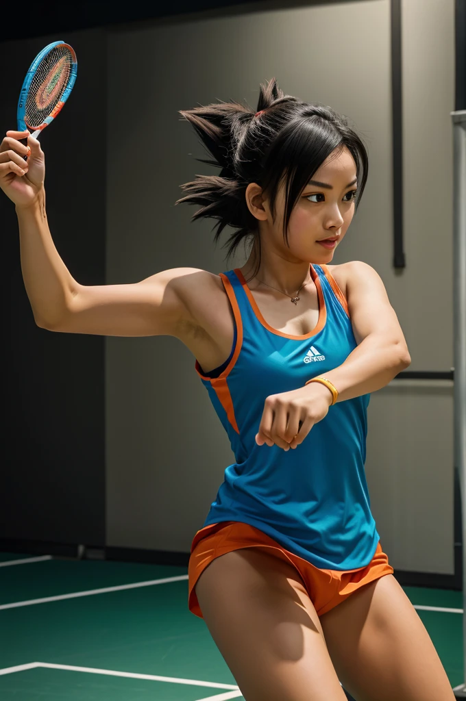 Badminton gameplay with goku