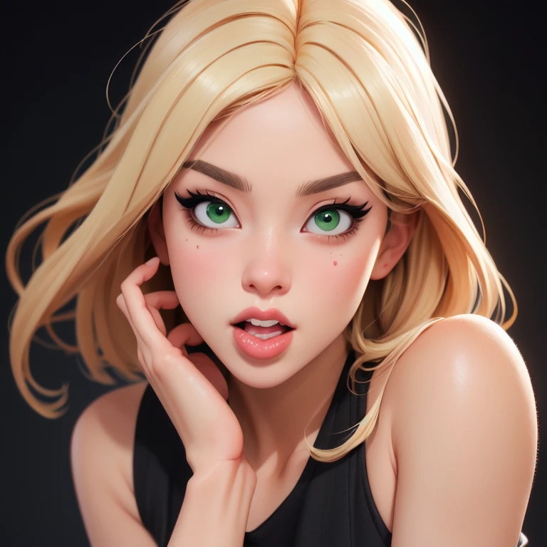 Oral rape of the woman blonde hair green eyes and pink batm and a black top, realistic art style, RossDraws portrait, Artgerm portrait, Anime realistic artstyle, 4K realistic digital art, 4K realistic digital art, 8K Artgerm Bokeh, DeviantArt Artstation CGScosiety, ArtGerm extremely detailed, made with anime painter studio, RossDraw digital painting, (cum on face:1.3), (cum on black top: 1.3)