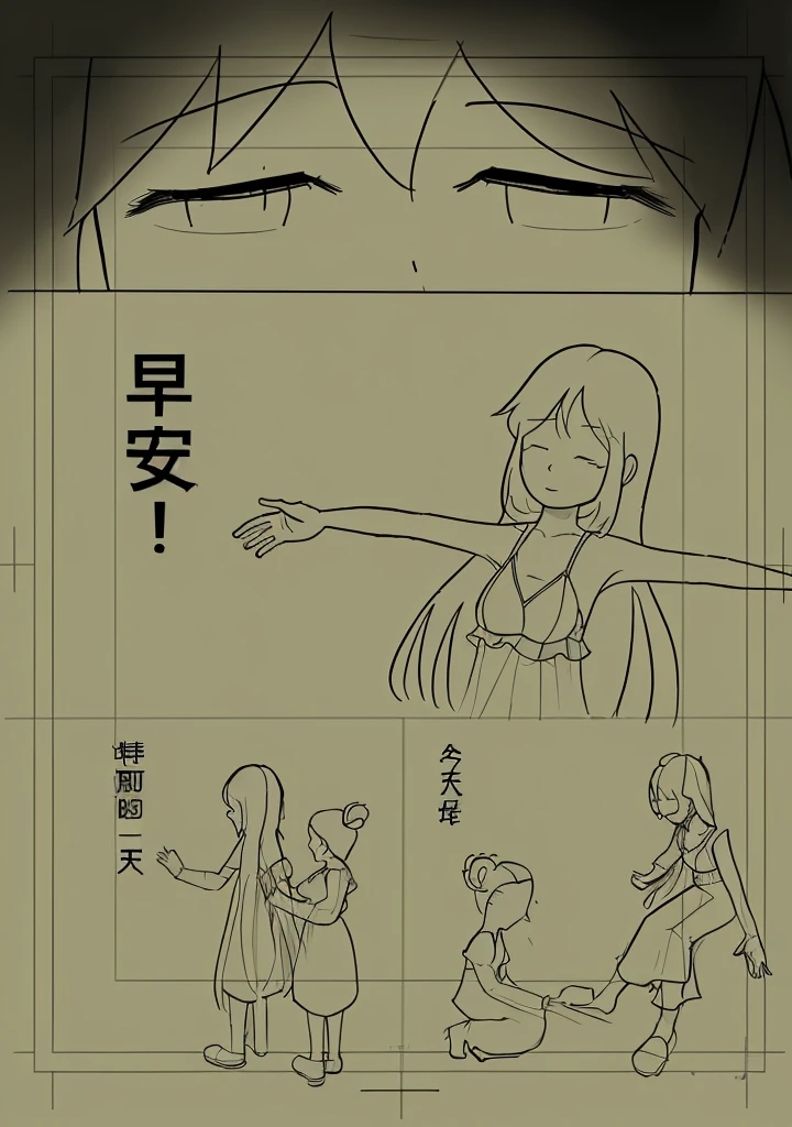 A comic,In the comic, the heroine just woke up,Said good morning happily,Finally the lady helped her put on her clothes