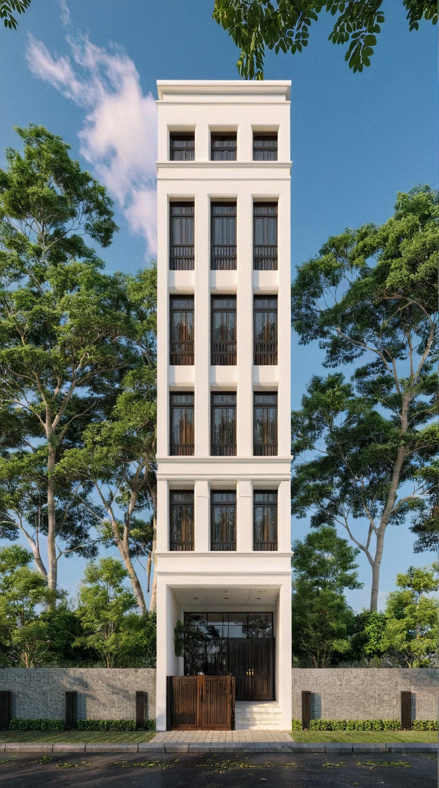 Raw photo,Masterpiece, high quality, best quality, authentic, super detail,
exterior, outdoors, house style indochine on the street ,aiaigroup
road,pavement, grass, trees, sky, cloud, (day:1.1)