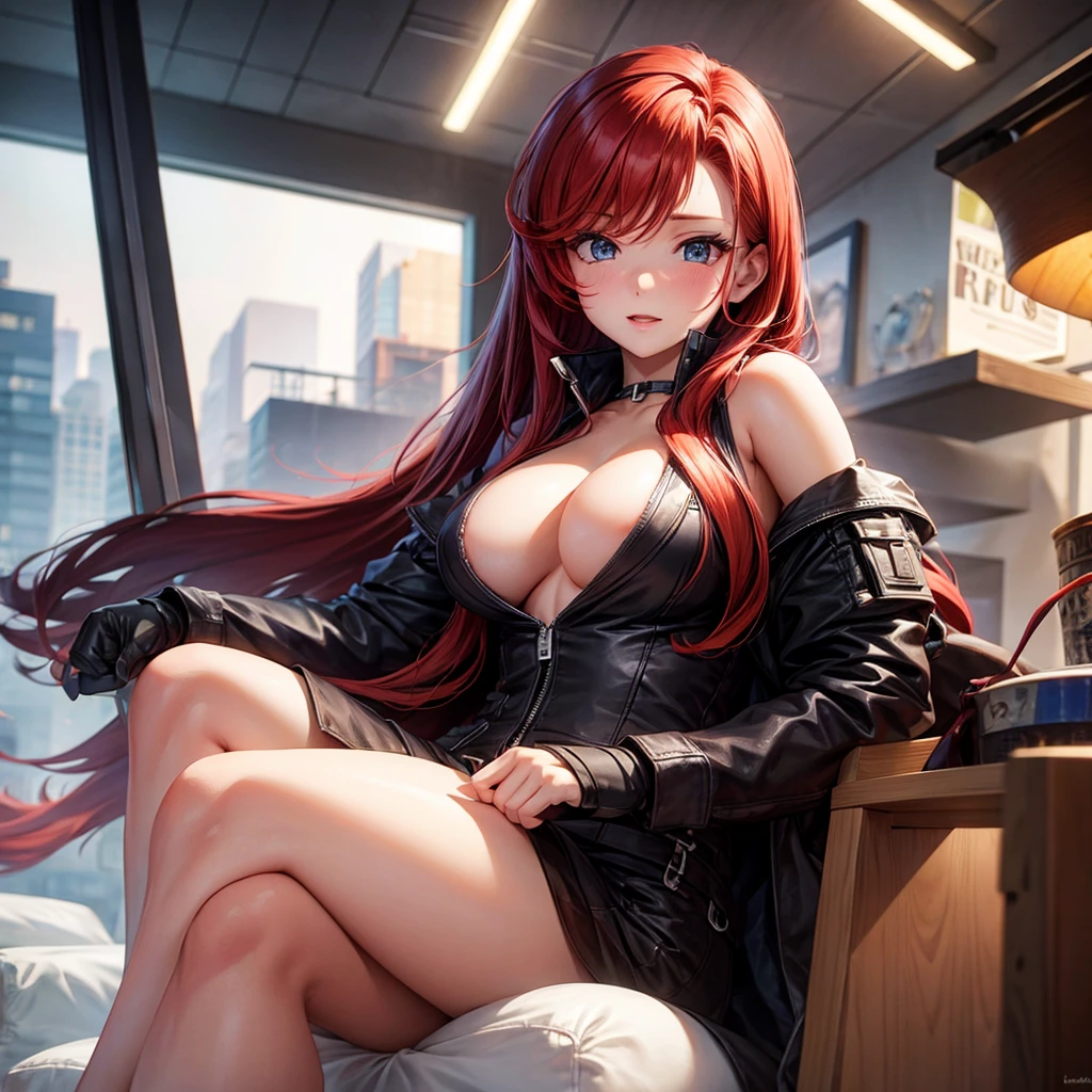 Busty redhead