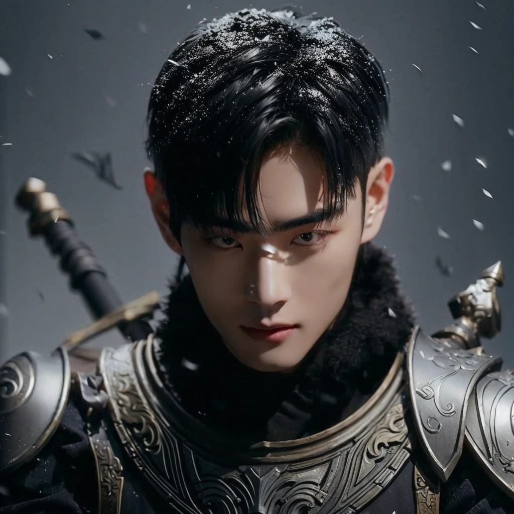 blurred image of a man in armor with a sword, inspired por Zhang Han, cai xukun, yanjun chengt, heise jinyao, por Zhang Han, inspired by Dai Jin, 由杨J, zhao yun, cinematic. por Leng Jun, nanquan, chengwei pot at art station, Inspired by Huang Gongwang , Kim Taehyung