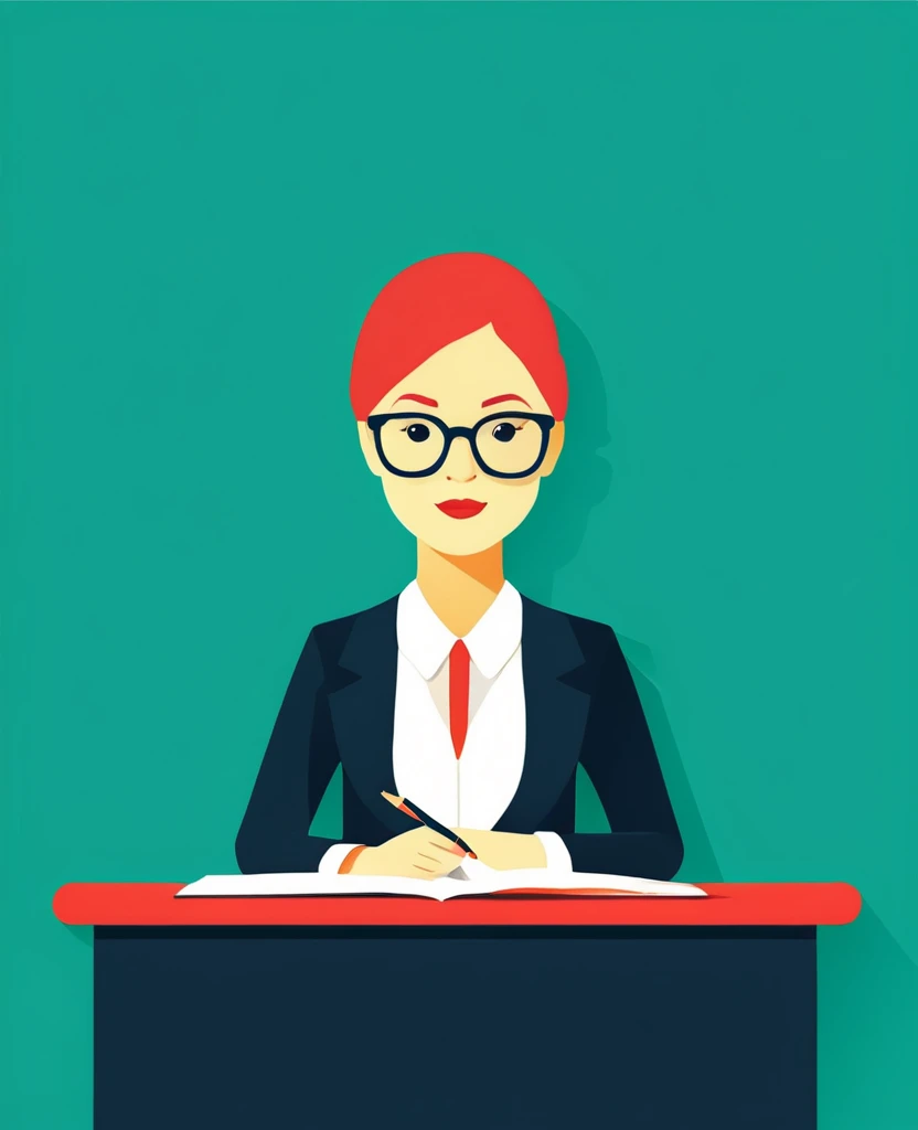 Teacher teaching illustration simple flat design