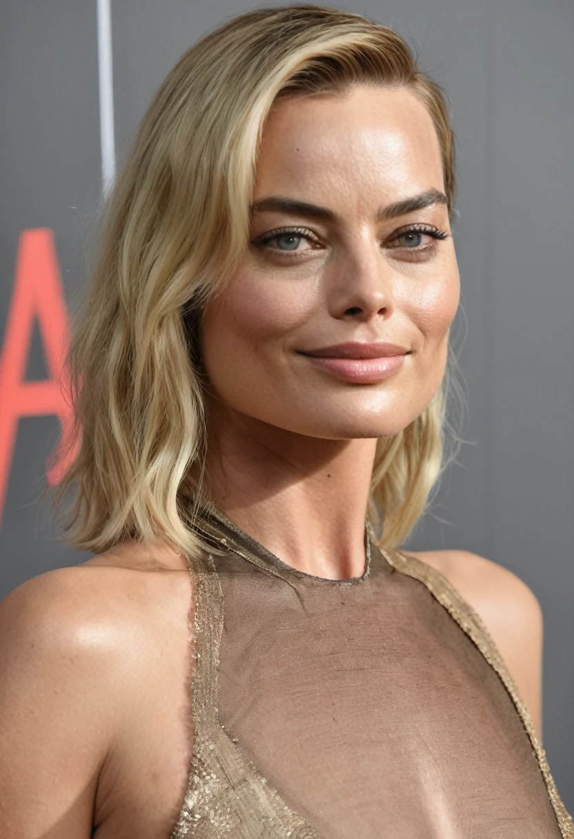  (( high quality random Erotic celebrity  shot ))  , 40yo woman ( full upper body shot, Margot Robbie, smiling  , woman, middle aged woman, realistic babe )  ,tight sweaty silk top, extremely realistic skin texture , extremely erotic , tall woman, fit fleshy figure ,  tired woman, shiny sweaty skin , vacation side public   background , woman, hollywood actress,  erotic angle (  depth of field, detailed face  insanely detailed skin texture, hyper detailed features )