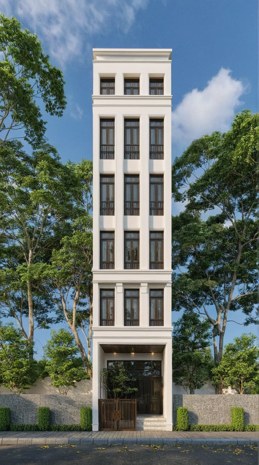 Raw photo,Masterpiece, high quality, best quality, authentic, super detail,
exterior, outdoors, house style indochine on the street ,aiaigroup
road,pavement, grass, trees, sky, cloud, (day:1.1)