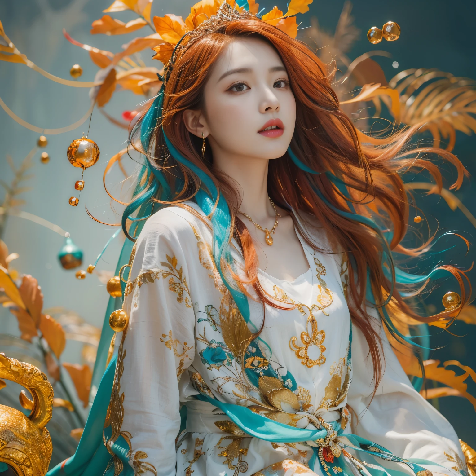 청록color color상,푸른 color,enamel,agate,살color의 세계,Blood Girl 32,000(masterpiece,k hd,hyper hd,32,000)길게 흐르는 밝은 주황color 머리카락,pond of blood,flower, color,ill-tempered (hello post), (linen scarf), battle stance, Looking at the ground, long gray hair, 떠다니는 밝은 오렌지color, Fire cloud pattern gold tiara, chinese long sleeve gold silk burgundy clothing, (Abstract Metaverse Splash:1.2), 흰color 배경,연flower 활력 보호제(In reality:1.4),밝은 보라color 머리카락,There's smoke on the street,The background is pure., high resolution, Detail, RAW photographer, sharp ash, Nikon D850 film stock photos: Jefferies Lee 4 Kodak Portra 400 카메라 F1.6 shots, 풍부한 color상, Very realistic vivid textures, dramatic lighting, Unreal Engine Art Station Trends, Sinestyr 800,길게 늘어진 밝은 주황color 머리를 가진 소녀,Huge multicolored bubbles
