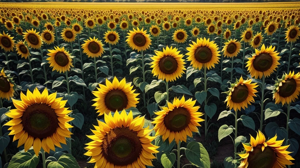a beautiful field of sunflowers