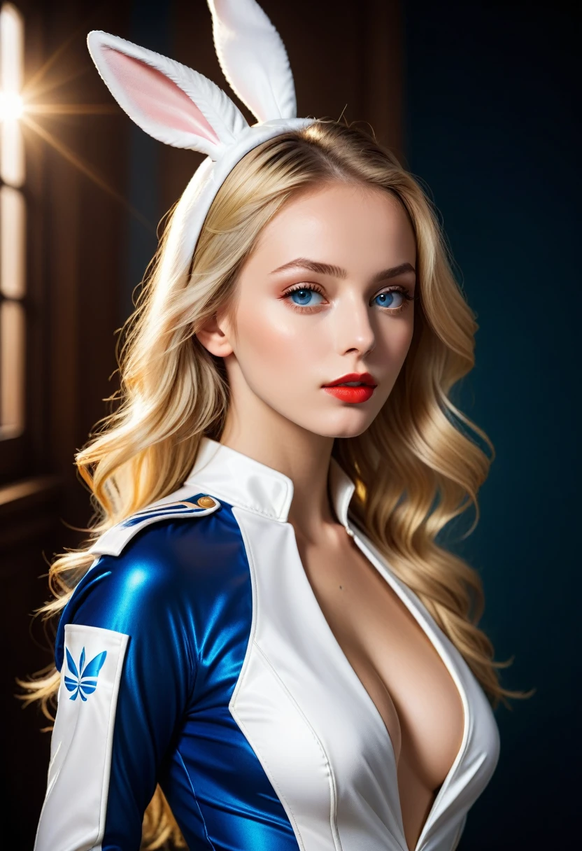 score_9, score_8_up, score_7_up, score_6_up,
Photorealistic, real photo, void background, god rays, 1girl, 18yo,realistic, 1girl, Beautiful Swedish university student, blond, whole body, in elegant clothes, blond hair, hypdertailed, long hair, blue colored eyes, bimbo lips, Red lips, ((white playboy bunny costume, young woman, 22yo, perfectbody, delicious, full body view, fitness body)), (perfect silicone tits), photoshot realisitic, photoshot, work of art, realisitic, 真实感, photoshot真实感, hight contrast, photoshotrealisitic digital art trending on Artstation 8k HD high definition detailded realisitic, detailded, texture skin, hyperdetailded, realisitic texture skin, armors, best qualityer, ultra high resolution, (photoshotrealisitic: 1.4), high resolution, detailded, raw photoshot, re sharp, by lee jeffries nikon d850 film stock photoshotgraphy 4 camera kodak portra 400 lens f1.6 rich colors hyper realisitic texture realisitic lighting dramatic irrealengine trend in artstation cinestill 800,