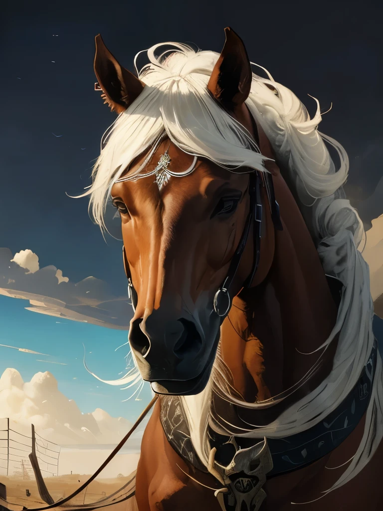 painting of a horse with a skull and a red tag, by Wolf Huber, by Shukei Sesson, by Nathaniel Pousette-Dart, by Kazys Varnelis, by Pál Balkay, by Nicolas Carone, by Jack Boul, by František Kaván, by Relja Penezic, by Petros Afshar