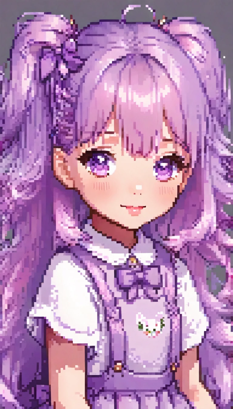 (best quality:1.4), high resolution, masterpiece,little girl,, Lilac hair, Purple Eyes, (Kemomimi),  Hair accessories,  Separate sleeves,, blush, Delicate face,Smile，