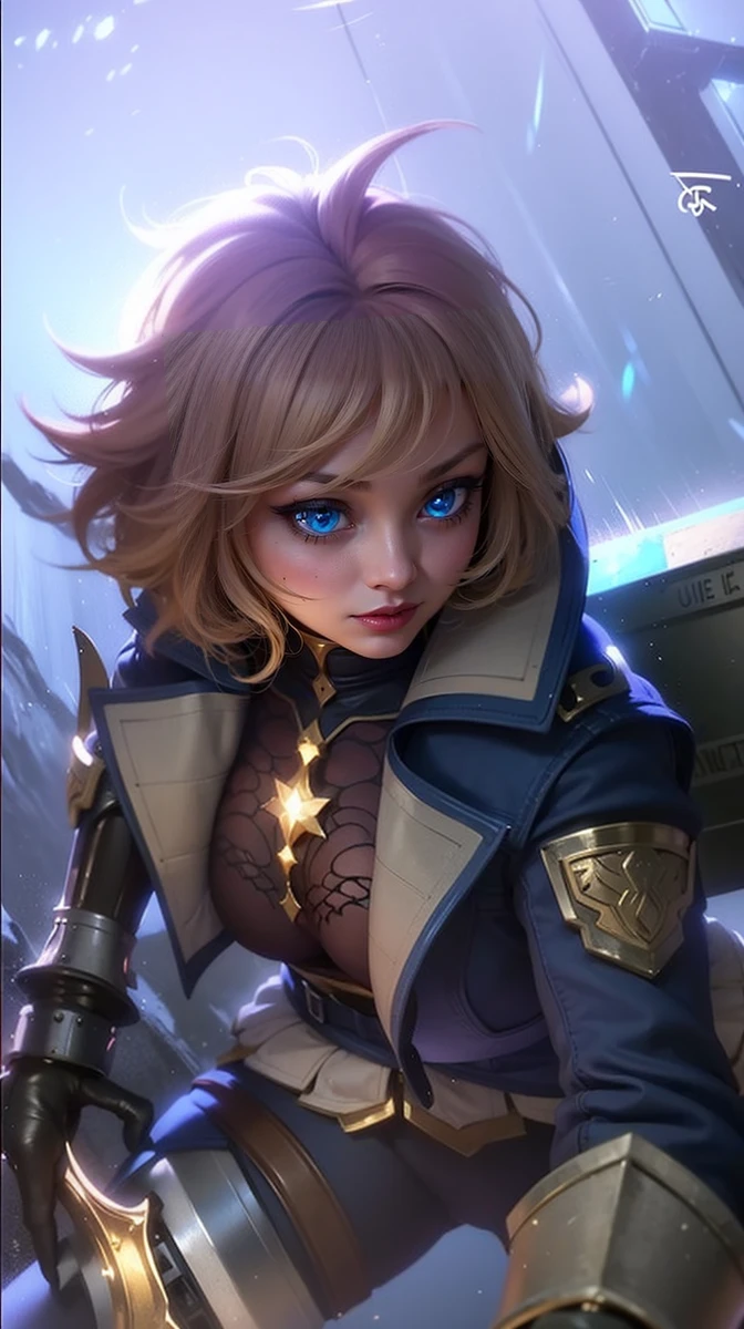 (female:1.2), 8k, ultra hd, ultra detailed texture, hyper realistic, masterpiece, detailed texture, detailed face, detailed skin, detailed lighting, (photorealistic:1.5), best quality, beautiful lighting, cinematic lighting, professional lighting, ultra highres, realistic, detailed hair, real hair, high quality, (realskin:1.5), extremely detailed, finely detail, ultra-detailed, 1girl, solo, elf, pointy ears, standing, demon horns, forehead protector, (blue eyes:1.5), v-shapped eyebrow, lips, red lips, evil smile, nose, make up, pretty, beautiful, cute face, long hair, blue hair, high ponytail, large breasts, cleavage, armpit, navel, stomach, black armor, pauldrons, bare shoulders, shoulder armor, thigh high, sleevless, detached sleeves, breastplate, gauntlets, karina \(mobile legends\), depth of field, looking aways, white skin, skin tight, amazing pose, outdoors, glowing, dark view.