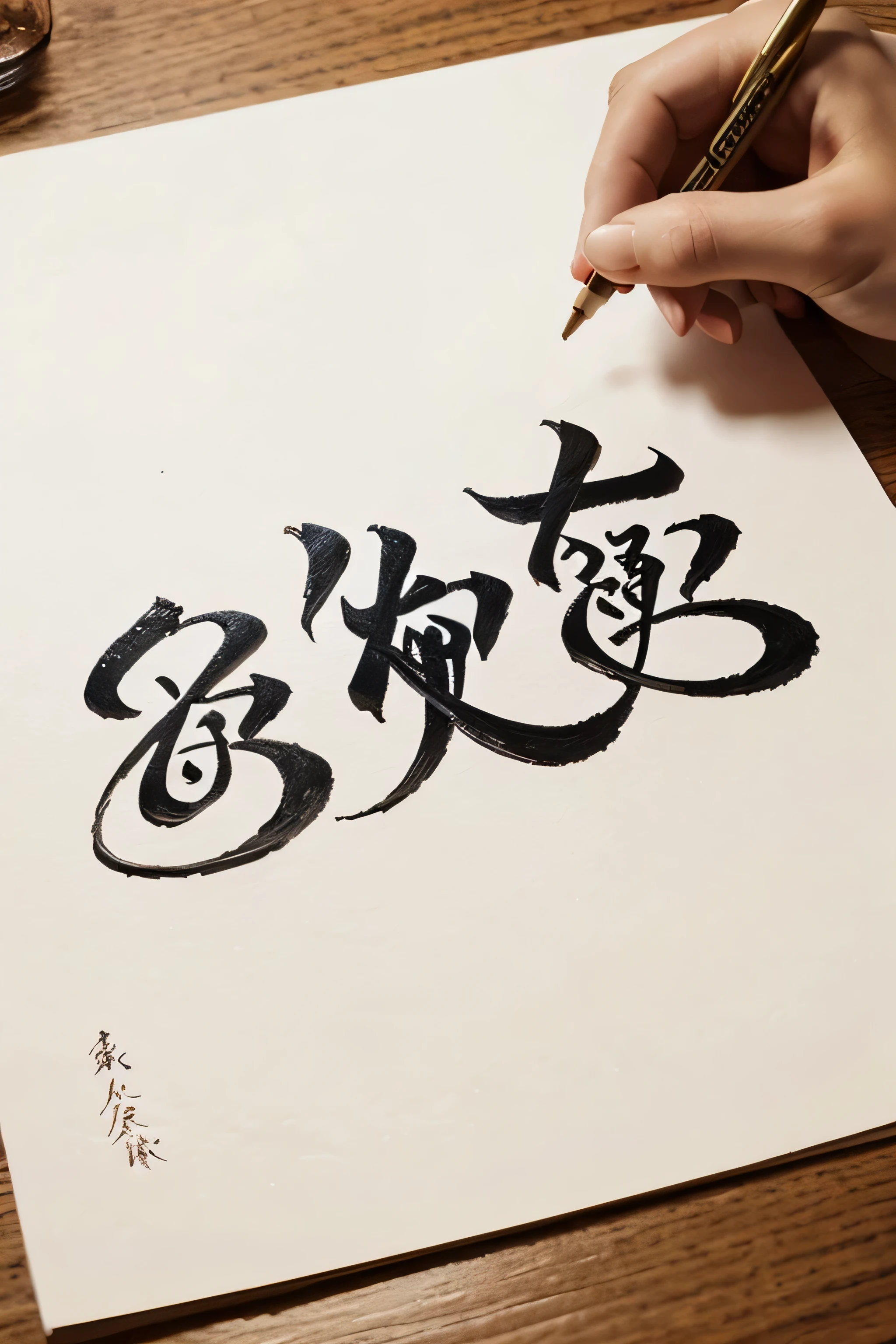 Calligraphy art drawing with good morning.