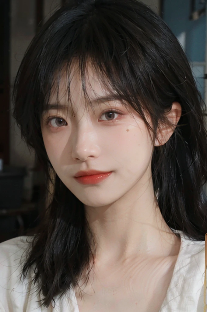 (Skin details:1.4), (smooth skin textures:1.3), Lipstick, background,海滩background， Direct vision, earrings, serene, calm, (Realistic and detailed eyes：1.2）, Natural skin texture, Realistic facial details, Soft dramatic lighting, Vivid details, 35 mm film, outdoor, (Photo Practical:1.4), (hyper Practical:1.4), (Practical:1.3), (Smoother lighting:1.05), (Improve lighting quality:0.9), (Highest quality real skin textures:1.4), Exquisite eyes, Delicate face, Close-up of face, (Enhance the beauty of skin texture:1.1), Hair details, normal body ratio, model, Moles under the eyes, thinking, A faint smile,公园background，Portrait Photography, Depth of Field, Bokeh, Surrealism, Ray Tracing, (Portrait Photography:1.1), Surrealism, High Detail, Chiaroscuro, Ray Tracing, reflected light, Ultra HD, Ultra HD, masterpiece, Textured Skin, Super Detail, High Detail, high quality, best quality