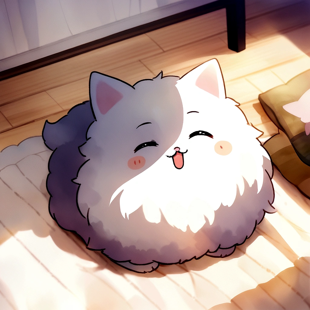 Highest quality、masterpiece、Detailed CG、Amesho、cute cat、Fluffy fur、Watercolor