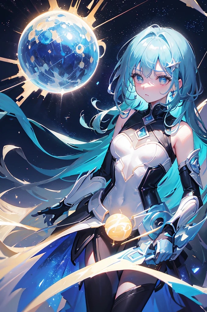 cosmic background:
A space scene with nebulae, Stars and galaxies, reflecting the interdimensional theme.

Image of Riven:
Riven in central position, with a cryptic expression. Um olho azul celestial e o outro rot ardente. Wearing black outfits with blue details, rot, silver and gold, highlighting your mysterious figure.

Orb two worlds:
The orb floating next to Riven, emanating an intense light, symbolizing your connection with other dimensions.

mysterious light:
A small floating light that guided Riven to the temple, Adding an Element of Mystery.

testi:
Title of the Live: “Between Light and Shadows” Tagline: “Join the interdimensional journey” Channel Name: “Riven Starwind”
Estilo e Cores:
Paleta de cores: cosmic black, azul celestial, fiery red, mystic silver, Golden Style: Futuristic and mystical design with light and shadow effects. Stylized fonts with a touch of fantasy and science fiction.
Additional Detail:
Floating Elements: Small cosmic shards and runes floating around Riven&#39;s image to add dynamics and depth.
Border and Layout: Soft, rounded edges with a slight shine, complementing the interdimensional theme.