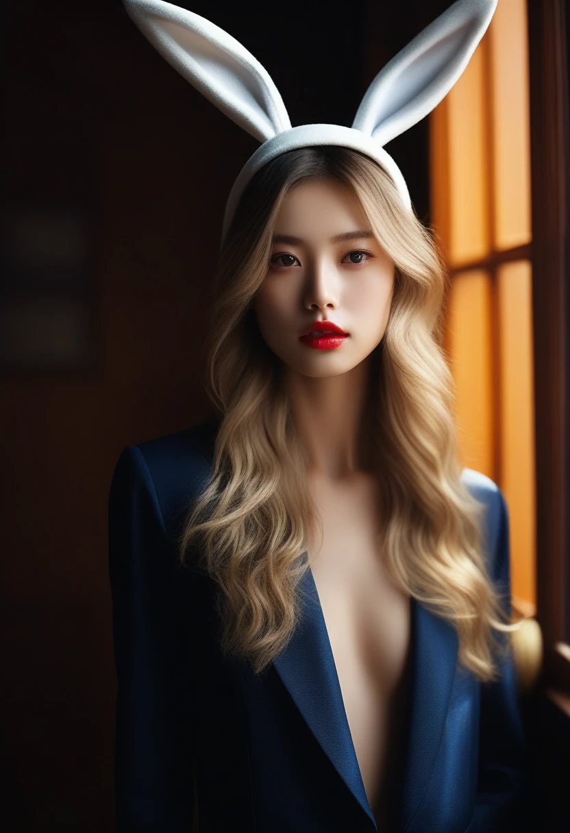 score_9, score_8_up, score_7_up, score_6_up,
Photorealistic, real photo, void background, god rays, 1girl, 18yo,realistic, 1girl, Beautiful Swedish university student, blond, whole body, in elegant clothes, blond hair, hypdertailed, long hair, blue colored eyes, bimbo lips, Red lips, ((white playboy bunny costume, young woman, 22yo, perfectbody, delicious, full body view, fitness body)), (perfect silicone tits), photoshot realisitic, photoshot, work of art, realisitic, 真实感, photoshot真实感, hight contrast, photoshotrealisitic digital art trending on Artstation 8k HD high definition detailded realisitic, detailded, texture skin, hyperdetailded, realisitic texture skin, armors, best qualityer, ultra high resolution, (photoshotrealisitic: 1.4), high resolution, detailded, raw photoshot, re sharp, by lee jeffries nikon d850 film stock photoshotgraphy 4 camera kodak portra 400 lens f1.6 rich colors hyper realisitic texture realisitic lighting dramatic irrealengine trend in artstation cinestill 800,