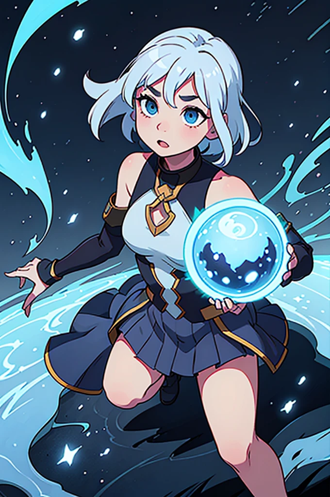 cosmic background:
A space scene with nebulae, Stars and galaxies, reflecting the interdimensional theme.
Image of Riven:
Riven in central position, with a cryptic expression. Um olho azul celestial e o outro rot ardente. Wearing black outfits with blue details, rot, silver and gold, highlighting your mysterious figure.
Orb two worlds:
The orb floating next to Riven, emanating an intense light, symbolizing your connection with other dimensions.
mysterious light:
A small floating light that guided Riven to the temple, Adding an Element of Mystery.
testi:
Title of the Live: “Between Light and Shadows” Tagline: “Join the interdimensional journey” Channel Name: “Riven Starwind”
Estilo e Cores:
Paleta de cores: cosmic black, azul celestial, fiery red, mystic silver, Golden Style: Futuristic and mystical design with light and shadow effects. Stylized fonts with a touch of fantasy and science fiction.
Additional Detail:
Floating Elements: Small cosmic shards and runes floating around Riven's image to add dynamics and depth.
Border and Layout: Soft, rounded edges with a slight shine, complementing the interdimensional theme.