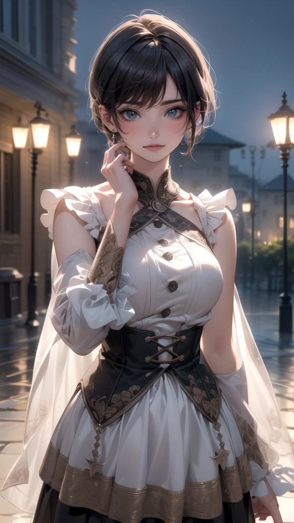 (Random Pose),(Highest image quality,(8K),Ultra-realistic,best quality, high quality, high definition, high quality texture,high detail,beautiful detailed,fine detailed,extremely detailed cg,detailed texture,a realistic representation of the face,masterpiece,Sense of presence),Shy,smile,Night view