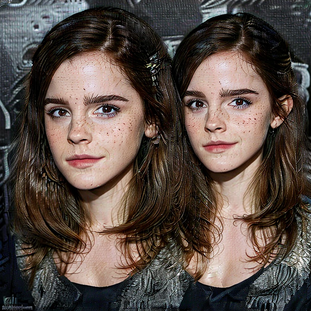 Emma Watson actriz and kpop idol more realism in hair and clothing. “Create an image of Emma Watson as a pre-Hispanic goddess in the Teotihuacán Ruins, with a feather headdress and a hand-woven dress." “Imagine Emma Watson transformed into a Mayan goddess, with an ancient temple in the background and a feathered serpent next to it.", “Design Emma Watson as an Aztec goddess in the Templo Mayor of Tenochtitlán, with a necklace of precious stones and ceremonial makeup."“Create an image of Emma Watson as a Toltec goddess at the Tula archaeological site, with an obsidian sword and a shield adorned with quetzals." ”Imagine Emma Watson as an Olmec goddess in the Tabasco jungle, surrounded by colossal heads and wearing a cotton dress embroidered with religious motifs." “Create a detailed representation of a pre-Hispanic Mexican goddess with black hair, freckles and green and blue eyes, inspired by nature”. ”Draw a picture of a pre-Hispanic Mexican goddess with dark hair, freckles and multicolored eyes that reflect duality. “Make an illustration of a pre-Hispanic Mexican deity with black hair, freckles on the face and eyes that change between green and blue depending on the light.”“Imagine a pre-Hispanic Mexican goddess with unique features like black hair, freckles and different colored eyes, and capture it in a detailed image.” “Create an artistic representation of a pre-Hispanic Mexican goddess with a face adorned with freckles and eyes that mix green and blue colors in a hypnotic way.”