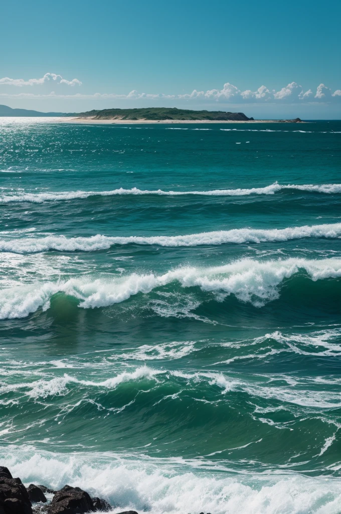 A sea with shades of green and black