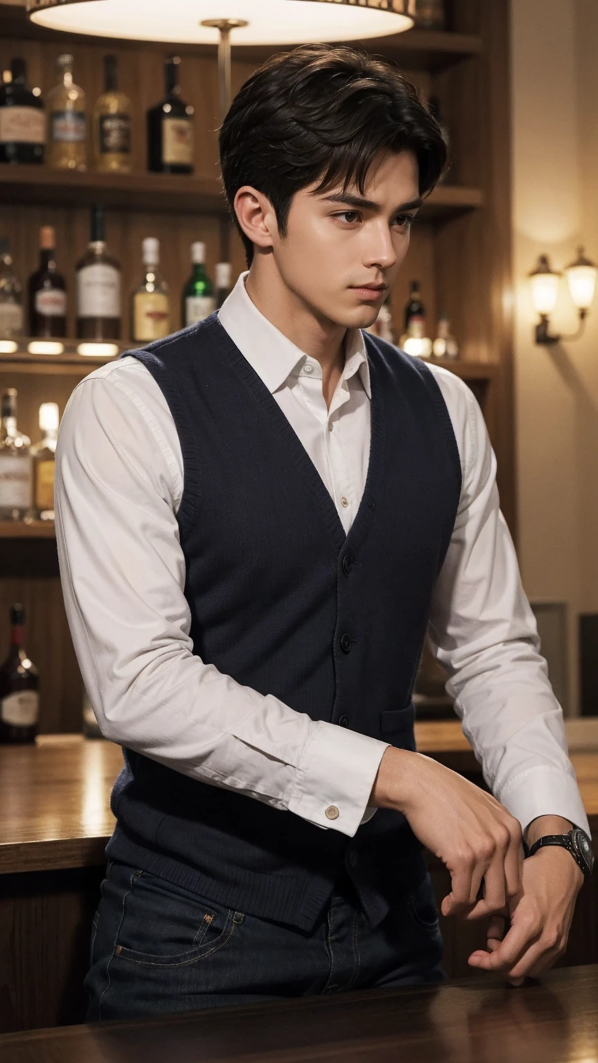 Dim Lights,In the bar,Handsome boy