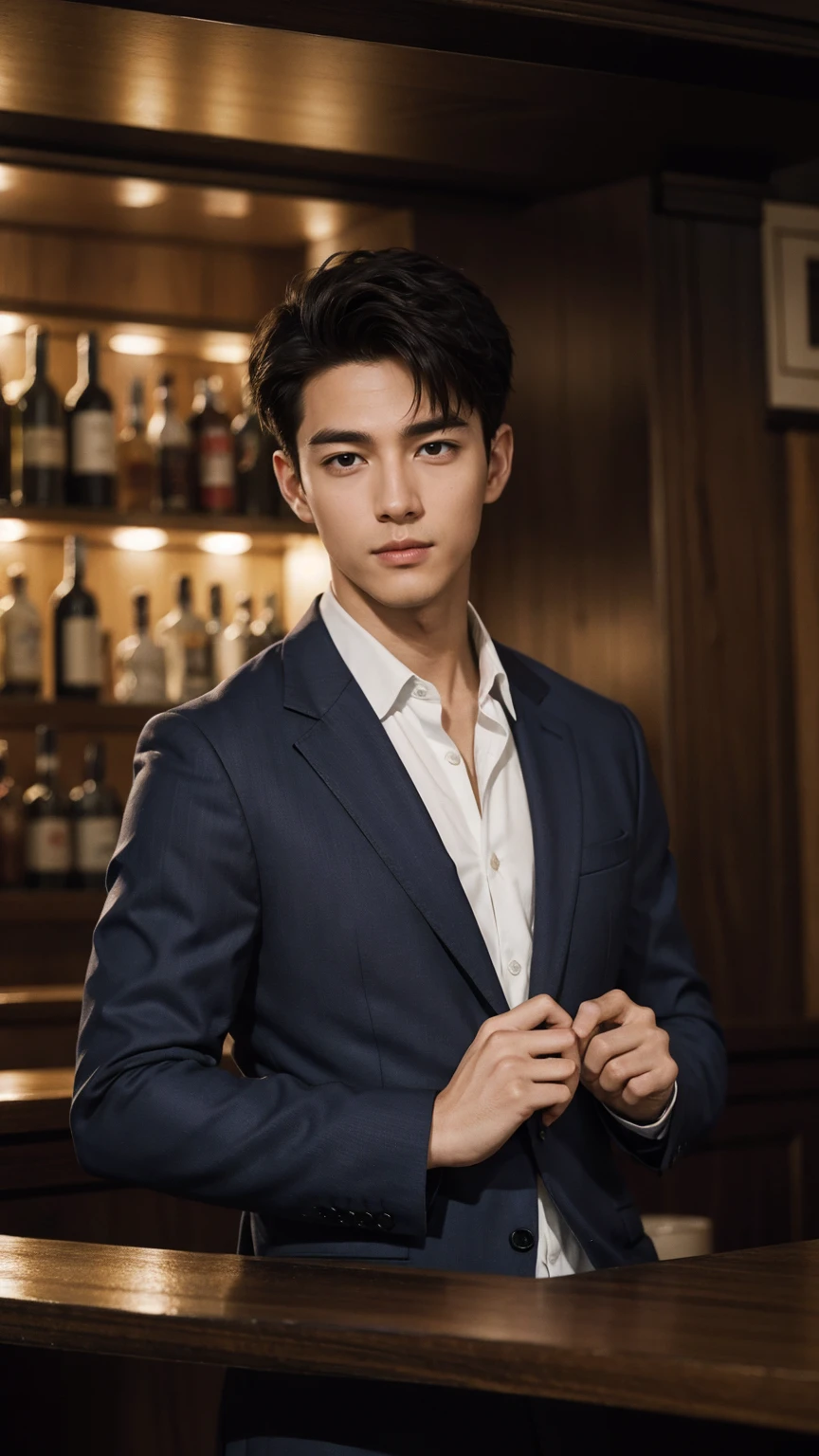 Dim Lights,In the bar,Handsome boy