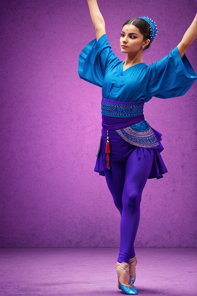 Shows a logo of a cultural and artistic dance school called RITMOS, get blue and purple colors 