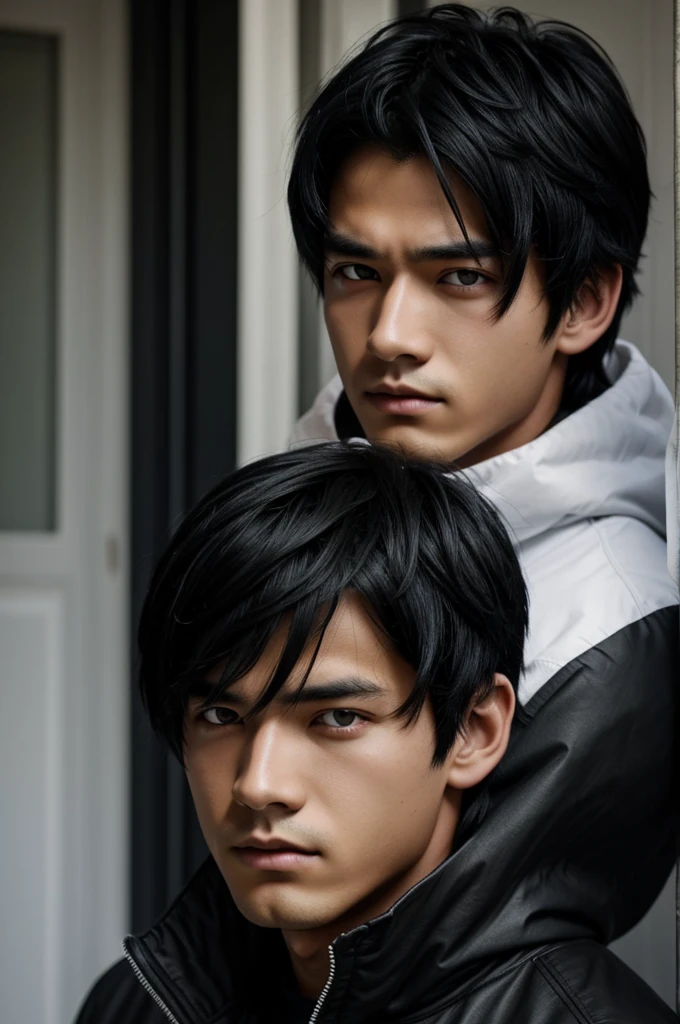Boy. Cool. Cold. Red eyes. Black hair.