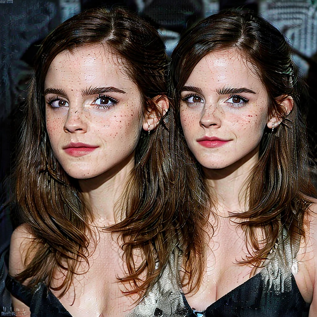 Emma Watson actriz and kpop idol more realism in hair and clothing. “Create an image of Emma Watson as a pre-Hispanic goddess in the Teotihuacán Ruins, with a feather headdress and a hand-woven dress."“Make an illustration of a pre-Hispanic Mexican deity with black hair, freckles on the face and eyes that change between green and blue depending on the light.”“Imagine a pre-Hispanic Mexican goddess with unique features like black hair, freckles and different colored eyes, and capture it in a detailed image.” “Create an artistic representation of a pre-Hispanic Mexican goddess with a face adorned with freckles and eyes that mix green and blue colors in a hypnotic way.”