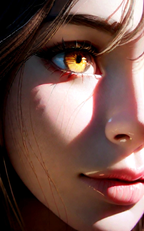 a close-up of a beautiful detailed female face, beautiful detailed eyes, beautiful detailed lips, extremely detailed eyes and face, long eyelashes, 1girl, intricate facial features, soft skin, serene expression, delicate, ethereal, cinematic lighting, photorealistic, 8k, high quality, masterpiece