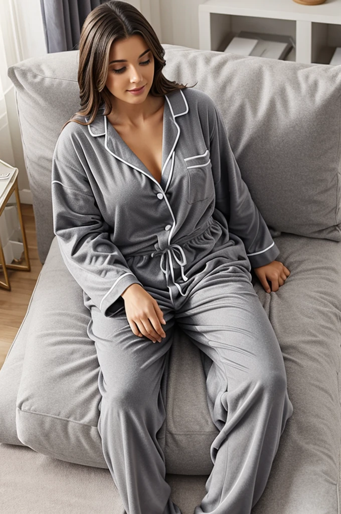 Big but wearing grey pajamas