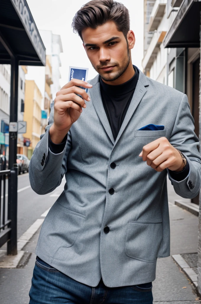A guy holding a card that says sexy pointing towards a women