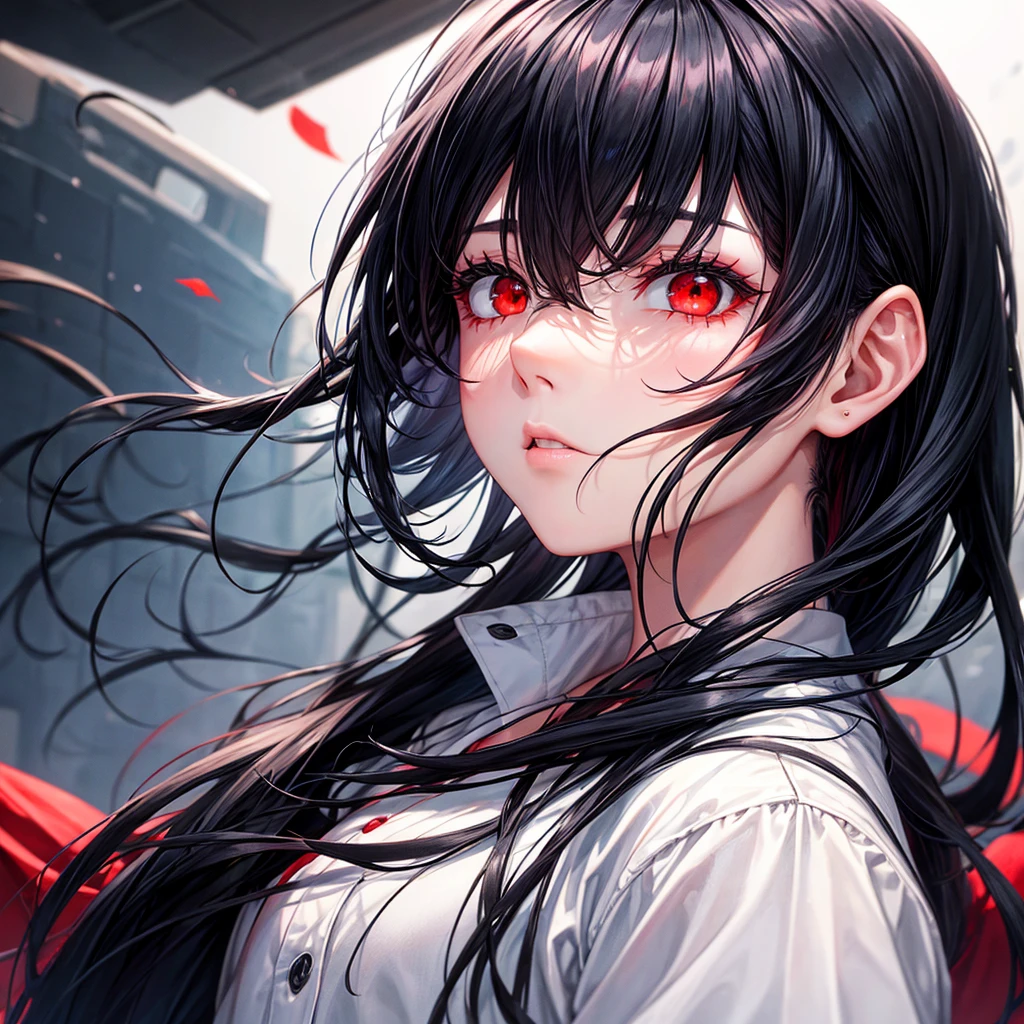Boy. Cool. Cold. Red eyes. Black hair