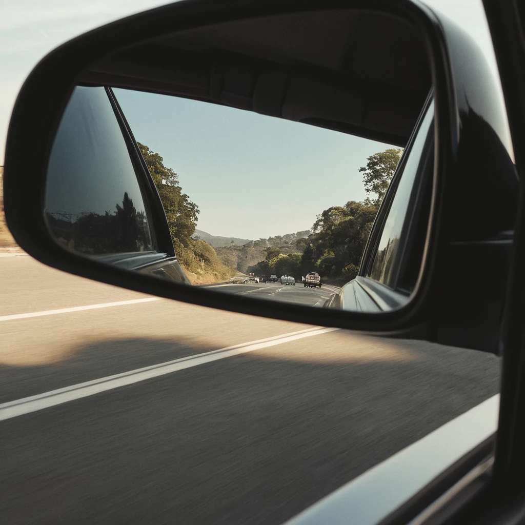 view from a side mirror, while I&#39;m driving my Tsuru 2 model car 