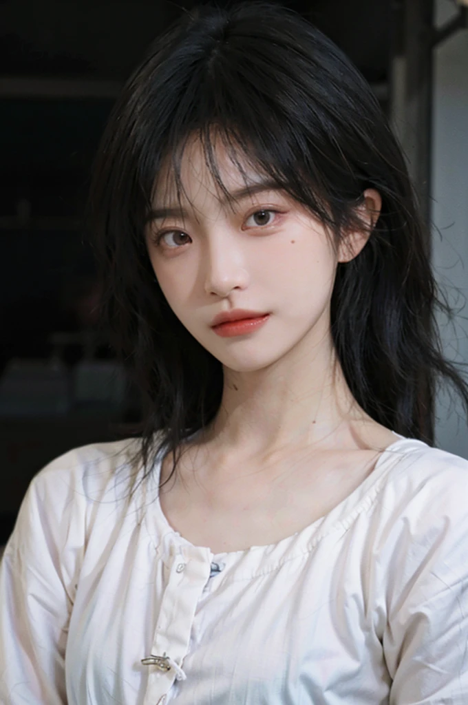 (Skin details:1.4), (smooth skin textures:1.3), Lipstick, background, earrings, serene, calm, (Realistic and detailed eyes：1.2）, (Large Breasts:1.0),Natural skin texture, Realistic facial details, Soft dramatic lighting, Vivid details, 35 mm film, outdoor, (Photo Practical:1.4), (hyper Practical:1.4), (Practical:1.3), (Smoother lighting:1.05), (Improve lighting quality:0.9), (Highest quality real skin textures:1.4), Exquisite eyes, Delicate face, Close-up of face, (Enhance the beauty of skin texture:1.1), Hair details,  model，normal body ratio, short hair, Moles under the eyes, 公园background，Portrait Photography, Depth of Field, Bokeh, Surrealism, Ray Tracing, (Portrait Photography:1.1), Surrealism, High Detail, Chiaroscuro, Ray Tracing, reflected light, Ultra HD, Ultra HD, masterpiece, Textured Skin, Super Detail, High Detail, high quality, best quality