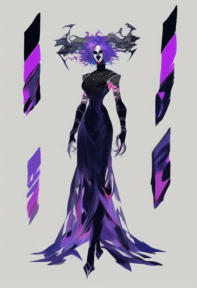 score_9, score_8_up, score_7_up, score_6_up, score_5_up, score_4_up, 
//////////////two sketches of a woman with purple hair and a demon like face, sketchy artstyle, weirdcore voidpunk fursona, concept piece, villain pose, dark high-contrast concept art, full body concept, sketchy, lowres, cell shaded adult animation, full res, [ conceptual art ]!!, some grungy markings, highres, reference sheet white background
////////   