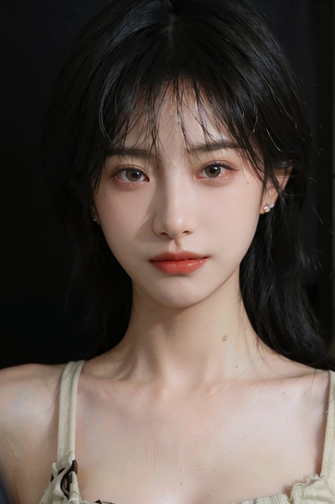 1 girl,short hair,A faint smile,serene, calm,Vest,Moles under the eyes,Exquisite eyes, Delicate face,Lipstick,earrings,Hair details, (Large Breasts:1.0),outdoor,background,城市background,(Skin details:1.4),(Realistic and detailed eyes:1.2), Natural skin texture, Realistic facial details,Close-up of face,Portrait Photography,(Portrait Photography:1.1), (smooth skin textures:1.3), (Highest quality real skin textures:1.4), Direct vision,Soft dramatic lighting, Vivid details, 35 mm film, (Photo Practical:1.4), (hyper Practical:1.4), (Practical:1.3), (Smoother lighting:1.05), (Improve lighting quality:0.9), (Enhance the beauty of skin texture:1.1), Depth of Field, Bokeh, Surrealism, Ray Tracing, ( Surrealism, High Detail, Chiaroscuro, Ray Tracing, reflected light, Ultra HD, Ultra HD, masterpiece, Textured Skin, Super Detail, High Detail, high quality, best quality