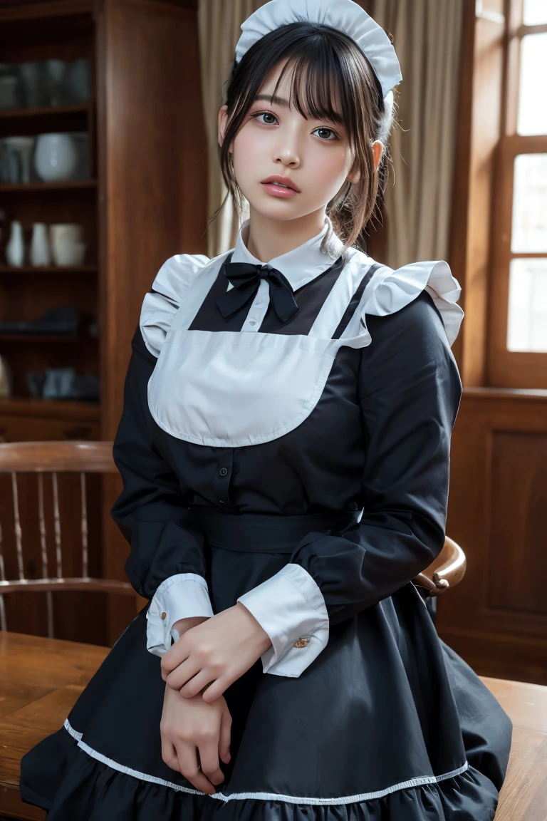 masterpiece, Highest quality, High resolution, 18+ Adult content, Sensual, Intimate, Emotional, Passionate, romantic, sweet, Adorable, Innocent, Pure, Fascinating, Fascinating, attractive, Mysterious, Fascinating, Fascinating, Immersive, Fascinating, dream-like, Surreal, Imaginative, Whimsical, artistic, Avant-garde, timeless, elegant, Sophisticated, chic, Sophisticated, Individuality, original, Fascinating,((Maid clothes:1.3))