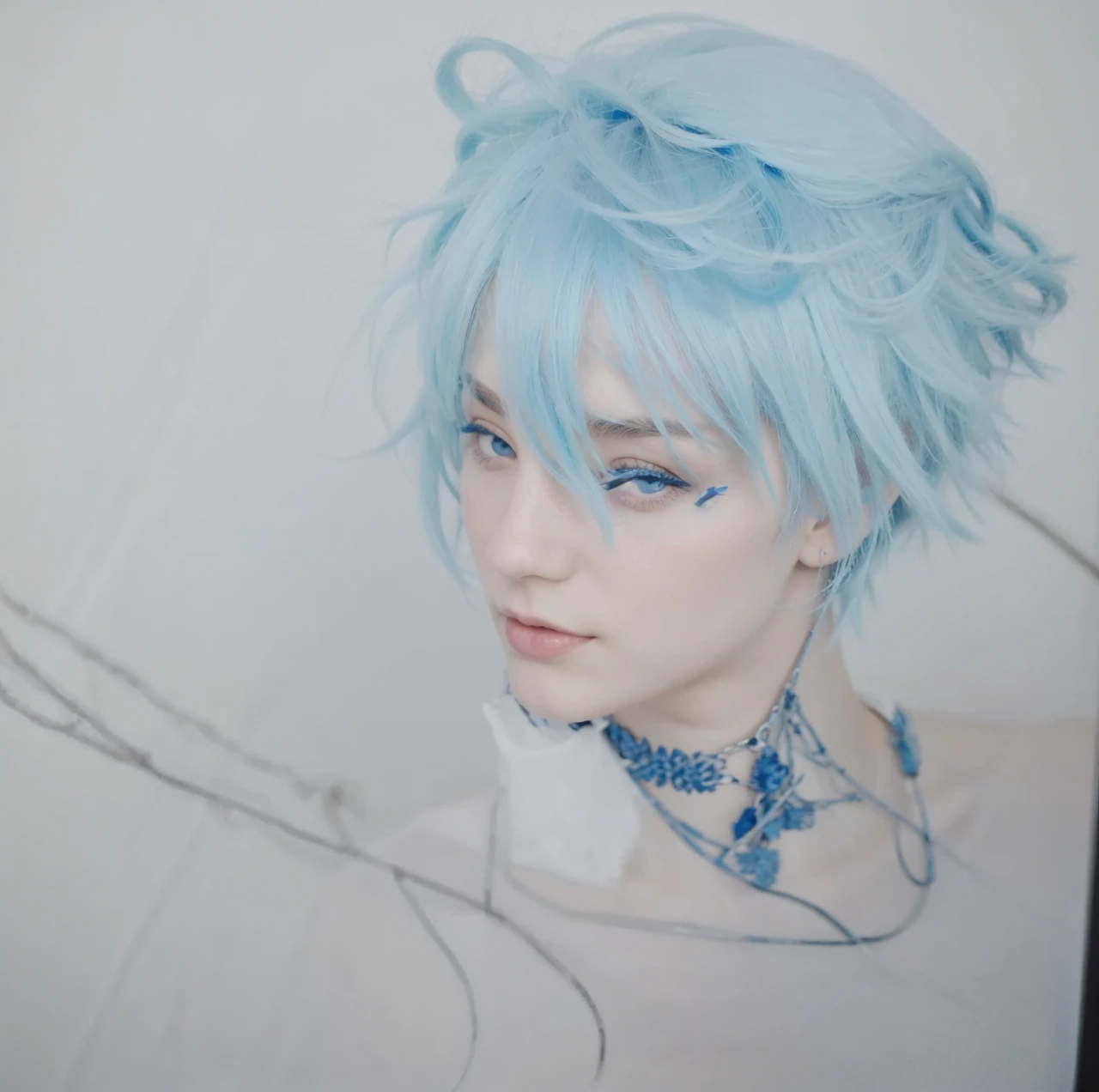 Himmel, About boy with blue hair