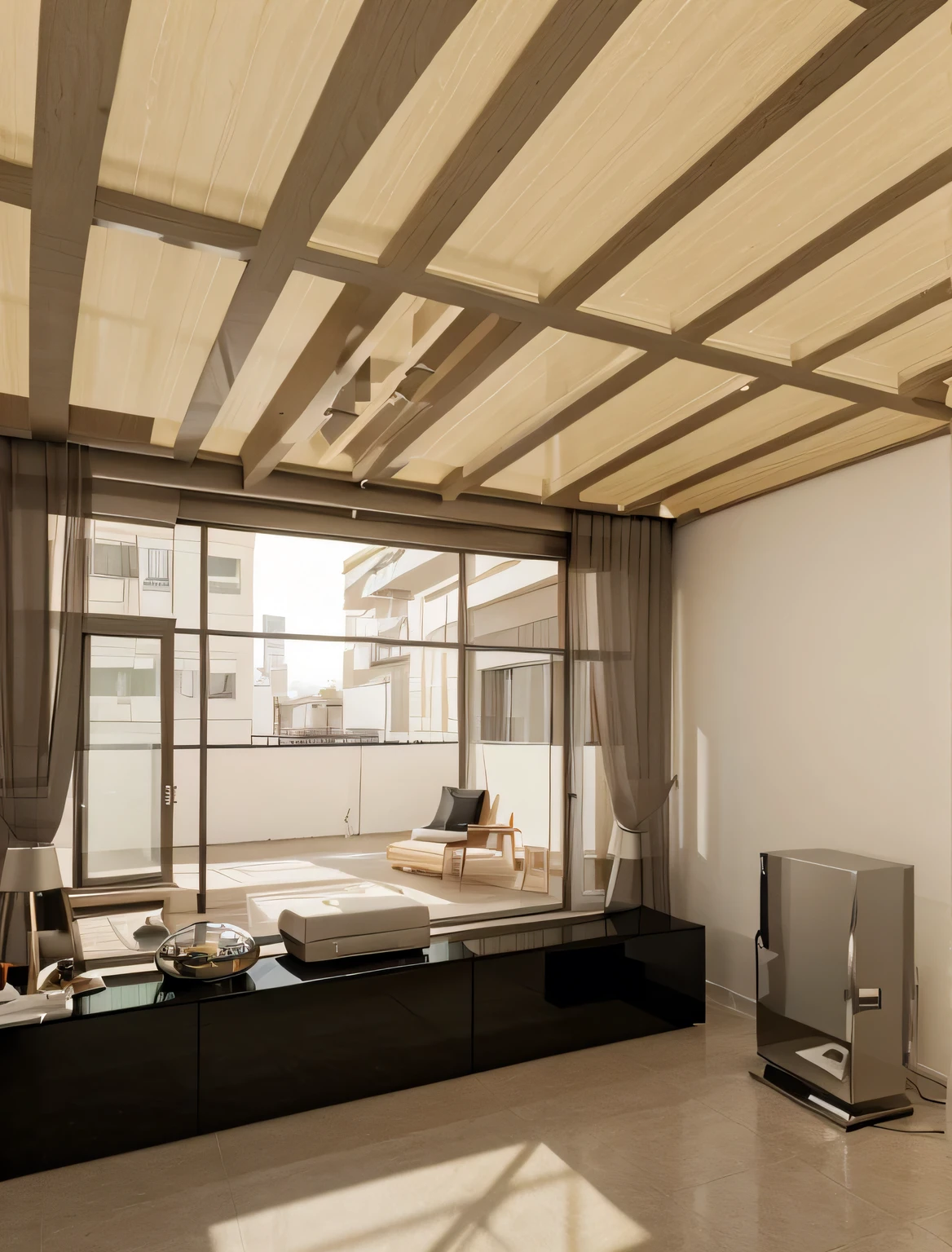 Professional 3d architecture rendering design of modern and minimal living room
