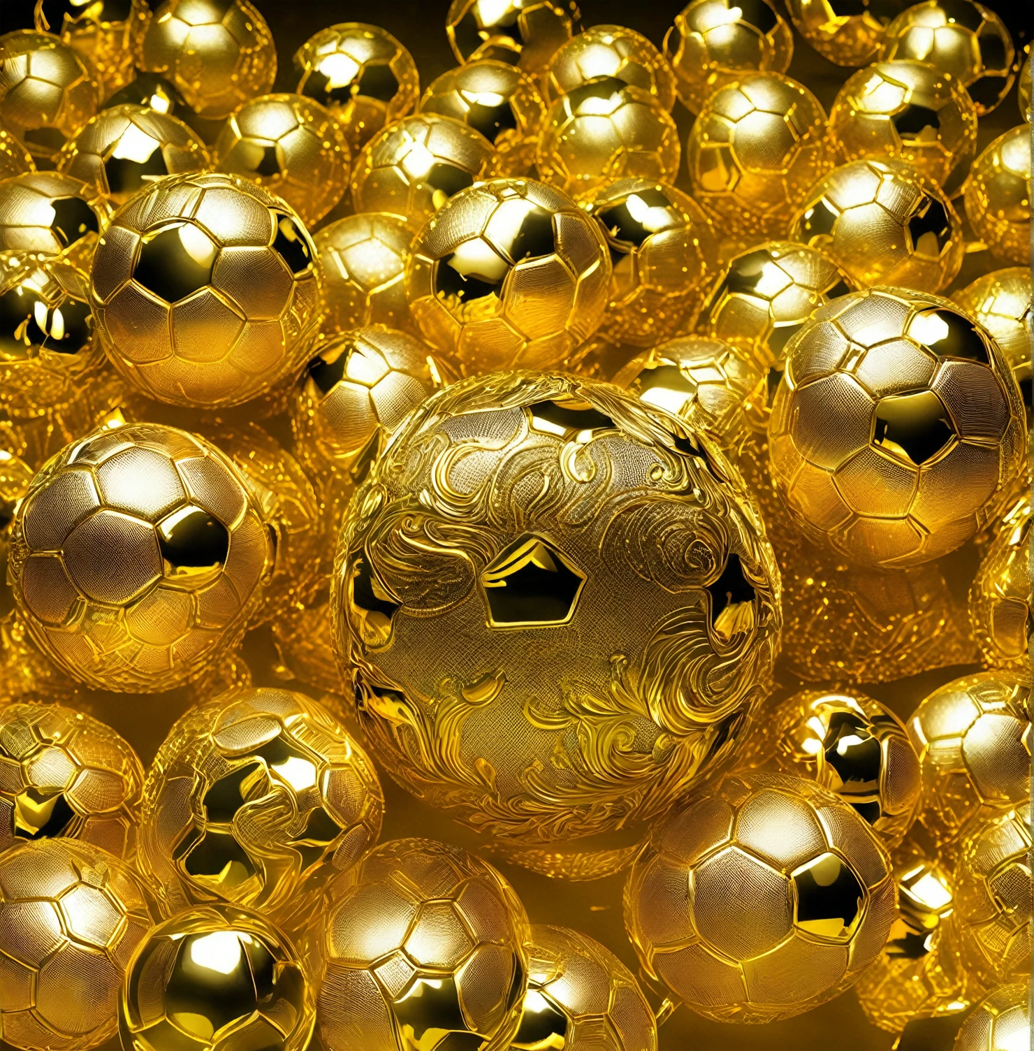 golden handball balls